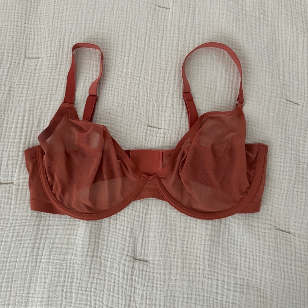 CUUP The Plunge Mesh Undewire Bra Burnt Orange 36F